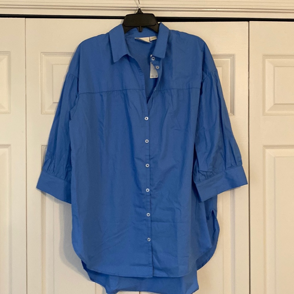 New Blue 3/4 sleeve shirt XL